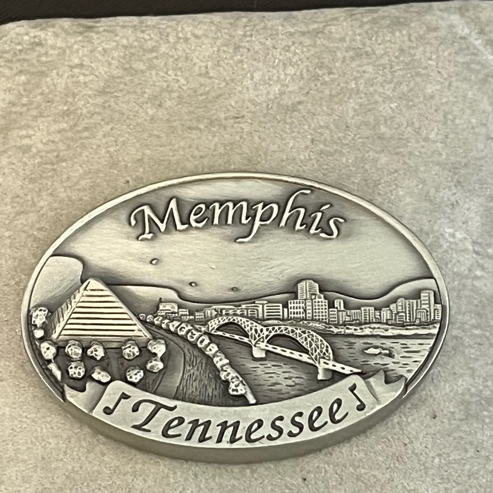 Solid Pewter Memphis Tennessee Souvenir Magnet